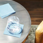 Five Star Napkins Luxury Cotton Cloth Cocktail Napkins - Bar Napkins, Party Napkins, Beverage Napkins, Events, Holiday, Wedding, Birthday, Parties - 4.5" x 4.5" - Disposable (50 x) Sky Blue