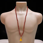 Rudraksha Japa Mala 7mm with Japa Bag Gomukhi | Natural Himalayan Genuine Original Rudraksha Rosary Garland Japa Mala Religious Tibetan Rudraksha Mala Necklace Bracelet Yoga Meditation Bead