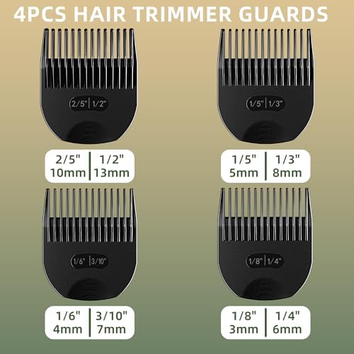 4 Professional Trimmer Guards Designed for Manscaped Lawn Mower 3.0, Waterproof Guide Combs Replacement with Organizer, 8 Cutting Lengths from 1/8" to 1/2" Fit The Lawn Mower 3.0 Groin Hair Trimmer