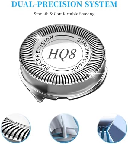 HQ8 Replacement Heads Compatible with Philips Norelco for Aquatec Shavers PT720 PT730 AT810 AT815 AT830 AT880,HQ8 Blades,3pcs.