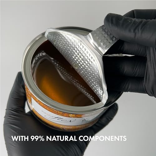 Italwax Flex Amber - 397g / 14oz - Soft wax for hair removal - Unscented - Liposoluble syntetic formulation - Ideal for waxing all body area