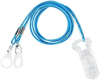 Hearing Aids Clip for Adults - Portable Hang Rope Anti-Lost Lanyard Fixation Cord Protection Rope Otoclips for Seniors (Blue)