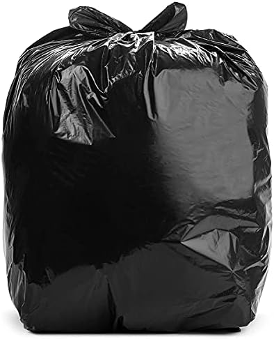 Aluf Plastics T-Tough Roll Pack Low Density Repro Blend Star Seal Coreless Rolls Bag, 55-60 Gallon Capacity, 58" Length x 38" Width, XXH Strength, Black (Pack of 100)