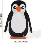 1PC Creative Eyeglasses Holder Animal, Classic Penguin Gift Idea & Office Ornament Indoor Use, Desk for Nightstand (Compatible with Regular & Reading Glasses) 5.9 in (YJZJ-15)