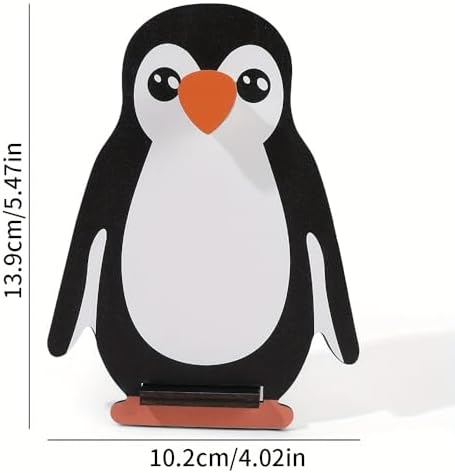 1PC Creative Eyeglasses Holder Animal, Classic Penguin Gift Idea & Office Ornament Indoor Use, Desk for Nightstand (Compatible with Regular & Reading Glasses) 5.9 in (YJZJ-15)