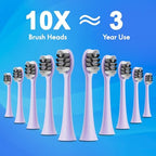 Kuicur Sonic Electric Toothbrush for Adults & Kids, Rechargeable Electric Toothbrush with 10 Brush Heads & Travel Case, Teeth Whitening, Holder, Charge for 120 Days - Purple