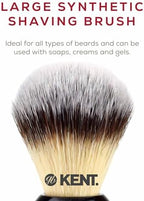 Kent BLK8S Shaving Brush with Ultra-Soft Silvertext Synthetic Bristles and Black Resin Handle to use with Shave Cream or Soap for a Perfect Lather. Luxury Shaving Since 1777, Made in England