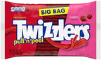 TWIZZLERS PULL 'N' PEEL Cherry Flavored Licorice Style, Chewy Candy Big Bag, 28 oz
