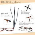 NORPERWIS 5 Pairs Reading Glasses - Standard Fit Spring Hinge Readers Glasses for Men and Women (5Color, 2.0, x)
