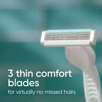 Gillette Venus Simply 3 Sensitive Disposable Razors, Sensitive Skin, 3 Bladed Razors, Pivoting Head for Incredible Comfort, Soft Grip Handle, 12 Count