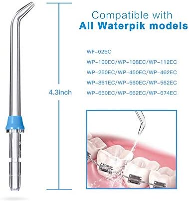 Replacement Classic Jet Tips Compatible with Waterpik Water Flossers and Other Brand Oral Irrigators, Flosser Refill Replacement Heads, Classic Jet Nozzle Accessories (6-Pack)