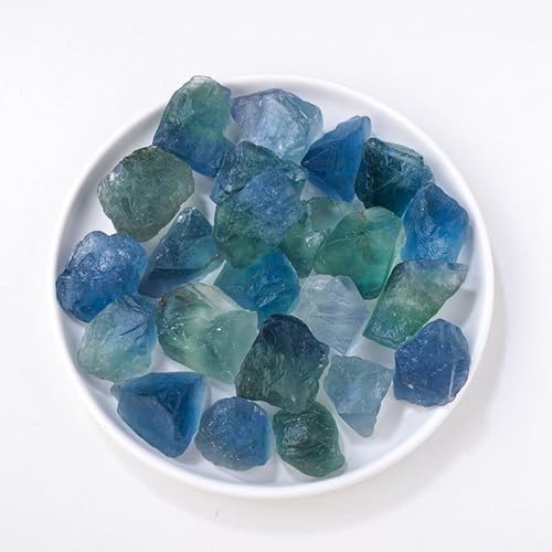 Blue Fluorite Raw Crystals Healing Crystals Natural Rough Stones 1.2-2" for Tumbling, Fountain Rocks, Yoga, Meditation, Polishin, Gift 9