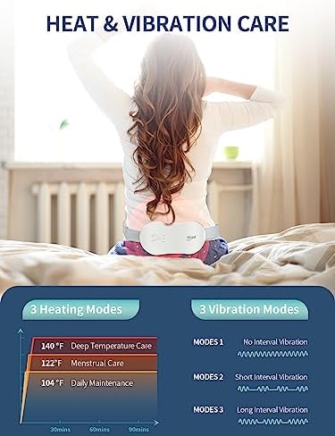 Slimpal Portable Heating Pad for Period Cramps, Electric Cordless Wearable Heat Pad Belt for Menstrual Cramps Relief, 3 Timer Auto Off Setting, Stocking Stuffers Gifts Her Women Girl, Beige