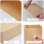 Tenceur 500 Pcs Waxed Sanitary Napkin Disposal Bags 7.5'' x 10'' x 3.5'' Kraft Feminine Hygiene Liner Bag Paper Bags for Commercial Business Personal Restroom Bathroom Janitorial Dispenser