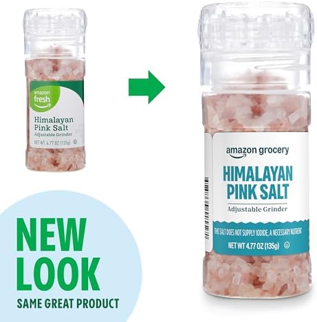 Amazon Grocery, Himalayan Pink Salt Adjustable Grinder, 4.77 Oz