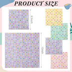 100 Pcs Colorful Square Paper Napkins Disposable Pastel Plaid Stripes Scallop Polka Dots Paper Napkins Cocktail Tableware Party Favors for Birthday wedding(Colorful,Polka Dots)