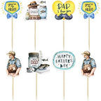 Gyufise 36Pcs Happy Father's Day Cupcake Toppers Heart Best Dad Ever Cake Topper You are My Hero Cake Decorations for Fathers Day Birthday Party Decorations Supplies