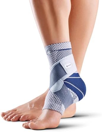Bauerfeind - MalleoTrain S - Ankle Brace - The Ankle Support You Need Doing Physical Activity - FSA/HSA Eligible - Left Foot - Size 5 - Color Titanium