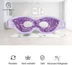 Cooling Gel Eye Mask with Eye Holes, 2 PCS Cold Eye Packs for Puffiness & Swelling, Reusable Hot Cold Compress Heat Ice Gel Pack, Purple and Pink