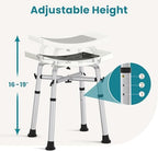 WAYES Shower Chair for Elderly and Disabled, 500lbs Heavy Duty Bathtub Chair for Seniors, Adjustable Bath Stool for Inside Shower, Padded Shower Seat with Non-Slip Feet, No-Tool Assembly