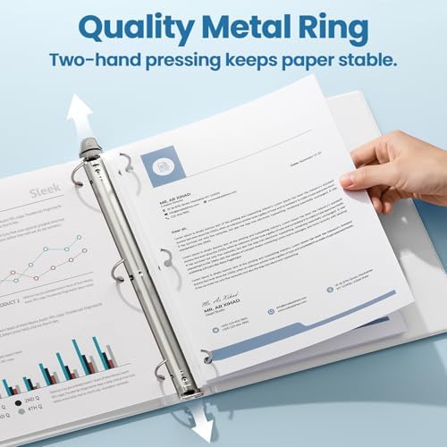SUNEE 3 Ring Binders 1 Inch 12 Pack, Clear View Binders Bulk Three Ring PVC-Free (Fit 8.5x11 Inches) for School or Office Business Supplies, White
