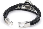 Barbados Flag Braided Bracelet Leather Chain Crystal Wristband Souvenir,Fashion Handmade Bracelet For Man & Woman Special Day's Gift