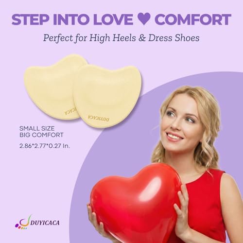 Metatarsal Pads for Women(2 Pairs): Ball of Foot Cushions Heel Inserts, Anti-Slip Forefoot Inserts for High Heel Footwear, One Size Fits All (Beige)