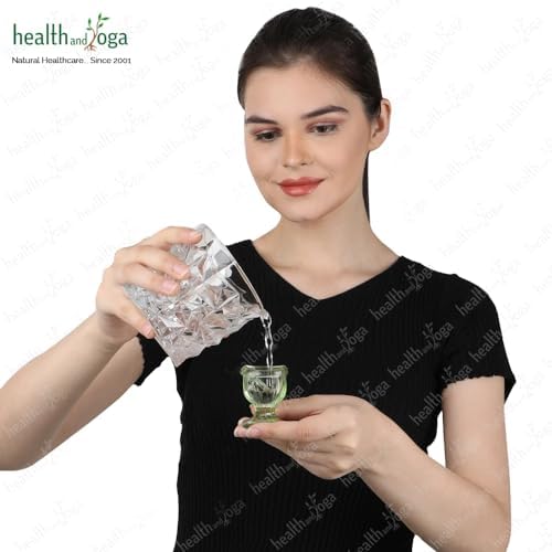 HealthAndYoga™ ChillEyes Transparent Glass Eye Wash Cup - Effective Eye Rinse and Cleansing – Eco-Friendly, Non-Reactive, Safe and Comfortable (Green - Set of 2)
