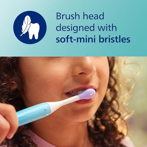 Philips One for Kids by Sonicare Replacement Brush Heads, Purple, for Kids Age 3+, 2 Pack, Model BH1022/30