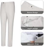 Beige Men's Linen Suit 2 Piece Slim Fit Summer Beach Wedding Dress Prom Party Suit Blazer Jacket and Pants