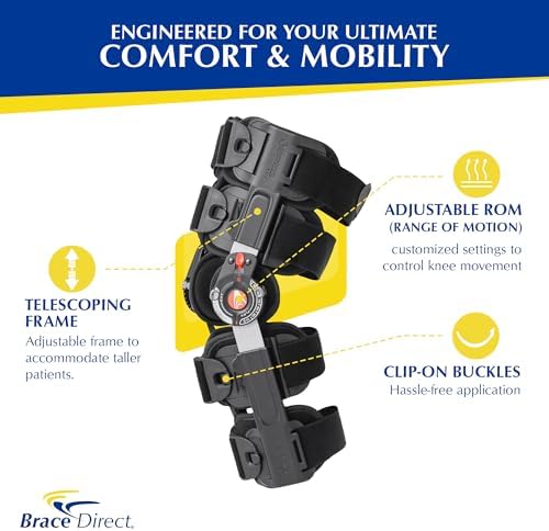 Brace Direct Breg T Scope Premier XL Post Op Knee Brace for ACL MCL PCL Surgery Adjustable ROM L1833 L1832 (Thighs Up to 35.5")
