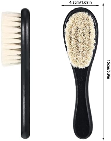 Shappy 2 Pieces Barber Fade Brush Men Beard Brush Neck Duster Cleaning Grooming Tool Soft Beard with Wooden Handle for Barber Hair Cutting Kits(Black, Red)