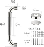 12 Inch Anti Slip Shower Grab Bar Handle, ZUEXT Chrome Finish Stainless Steel Bathroom Grab Bar, Knurled Bathroom Balance Bar,Safety Hand Rail Support,Handicap Elderly Injury Senior Assist Bath Handle