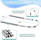 4PCS Tongue Scraper, Stainless Steel Tongue Cleaners, 100% BPA Free Fresher Tongue Tools, Healthy Oral Hygiene Brushes, Medical Grade Reusable Stainless Steel, Eliminate Bad Breath
