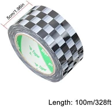 SagaSave 1PCS Waterproof Packaging Tape Decorative Checkered Pattern Tape for Packing Shipping Moving and Storage Business Packaging Supplies (1.96" x 109 Yard)