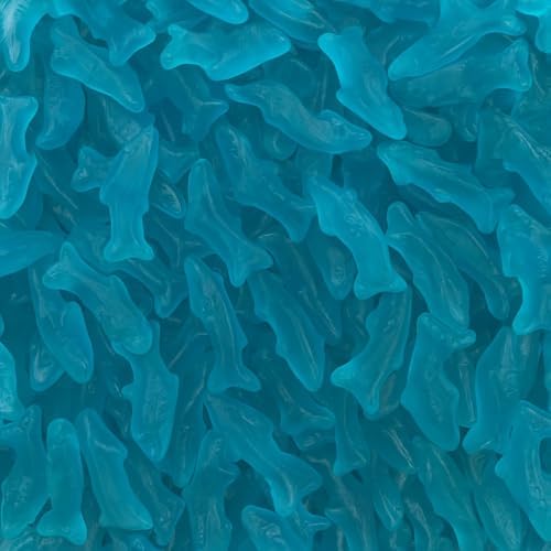 Bayside Candy Blue Raspberry Gummy Dolphins – Large, Sea Creature-Shaped Gummies with Bright Blue Berry Flavor (1LB)