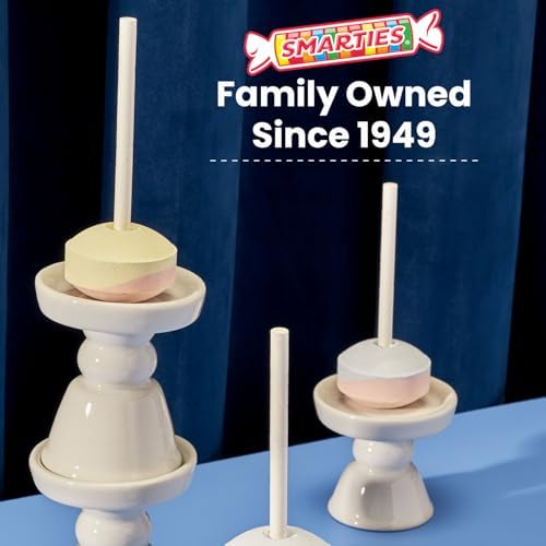 Smarties Double Lollies Mega - Gluten Free, Peanut Free, Fat Free Assorted Fruity Flavors Lollipops - Perfect for Birthdays, Parties - Made by US Candy Company Since 1949-24 Count Box (Pack of 1)