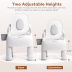 Bedside Commode for Seniors, Portable Commode Chair for Adult, Adjustable Seat Height Toilet Chair, Up 700lbs Heavy Duty Bedside Commodes for Seniors, Patient