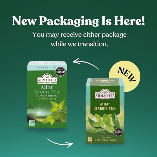 Ahmad Tea Mint Green Tea (formerly Mint Mystique) Flavored Green Tea with Mint Leaves 20ct (Pack of 6)