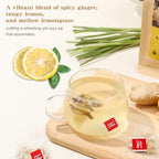 FullChea - Lemon Ginger Tea Bags, 50 Teabags - Pleasantly Spicy & Warming - Non-GMO - Caffeine-free - Support Healthy Digestion & Boost Immunity