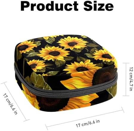 Period Bag,Sanitary Napkin Storage Bag,Art Style Sunflower,Tampon Holder for Purse, U0ul6lunqduy, Vn6t3dfxtyzt