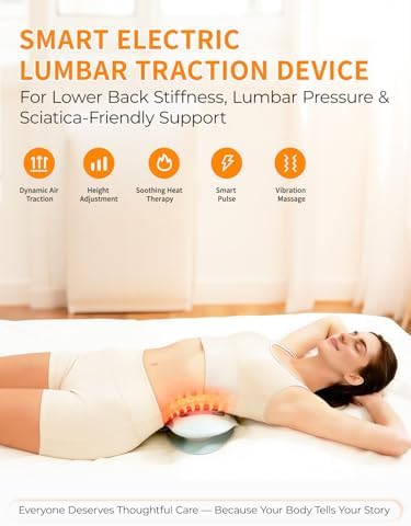 Smart Lower Back Massager with Soothing Warm Therapy & Air Traction – Spinal Decompression Device for Sciatica Relief, Lumbar Pressure & Stiffness - Ideal Gift for Parents & Loved Ones