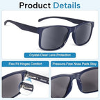 LADEESSE 3 Pack Reading Sunglasses For Men/Women - Fashion UV400 Sunglasses With Readers Built In Sun Outdoor Protection 2.5（No Bifocal）