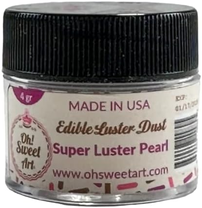EDIBLE SUPER LUSTER PEARL Dust 4 grams Container each container By Oh! Sweet Art