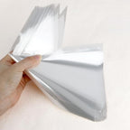 100Pieces Cone Shaped Treat Bags, Cone Shaped Cellophane Treat Bags, 10x5 Inches Triangle Clear Plastic Candy Bag with Twist Ties for Popcorn Cookies Gift Spring Holiday Graduation Party Supplies