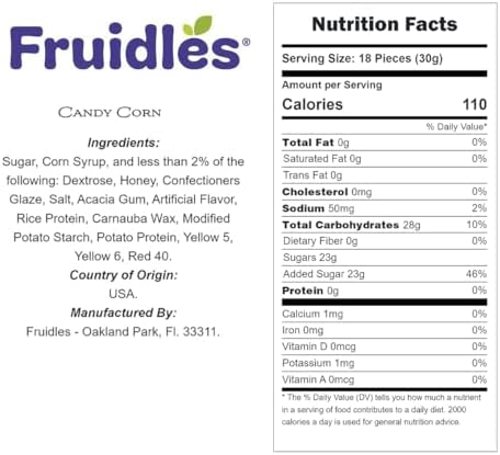 Fruidles Halloween Candy Corn Treats, Fun & Festive Holiday Snacking, Nut-Free, Dairy-Free