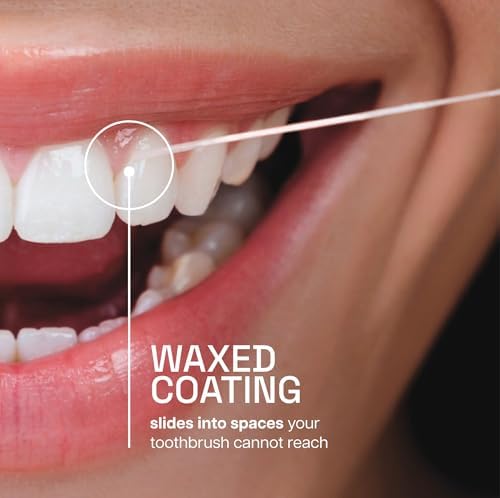 REACH Waxed Dental Floss, 2X More Value, Plaque Remover for Teeth, Shred Resistant, Floss Slides Smoothly, Easy to Use, Waxed, for Adults & Kids, Oral Care, PFAS Free, 3 Pack, 115 yd, Unflavored