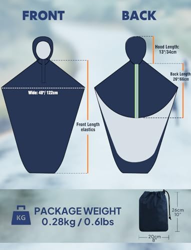 ANYOO Wheelchair Waterproof Poncho with Hood Reusable Cover Lightweight Poncho Cloak perfect for Adult