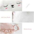 Cute Animal Sleeping Mask Soft Plush Eye Mask Blindfold Cover for Kids Girls Women Home Sleeping Traveling (White Dog)