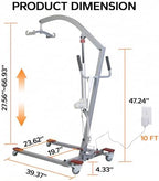 Electric Patient Lift with Sling - 400lbs Body Transfer Lift for Full/Partial Paralysis Patients, Plug-in Operation for Home Care, Hospital & Healthcare Facilities